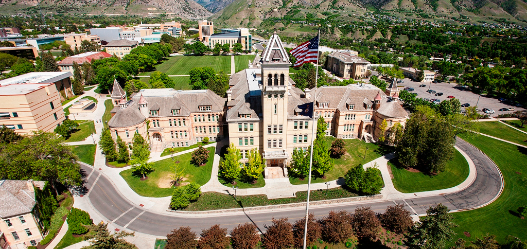 Old Main at Utah State University, by USU PR